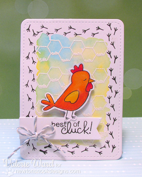 Chicken card by Valeries Ward for Newton's Nook Designs | Chicken Scratches Stamp
