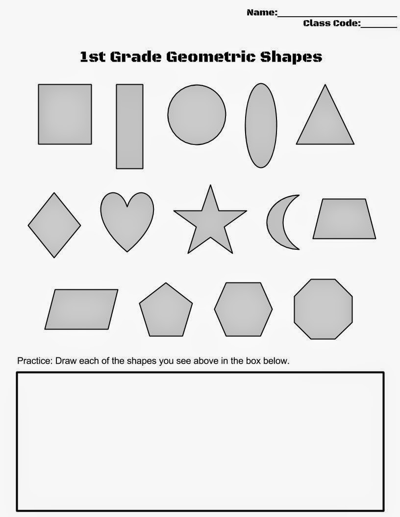Art Winkz: 1st Gr Geometric Shapes Worksheet
