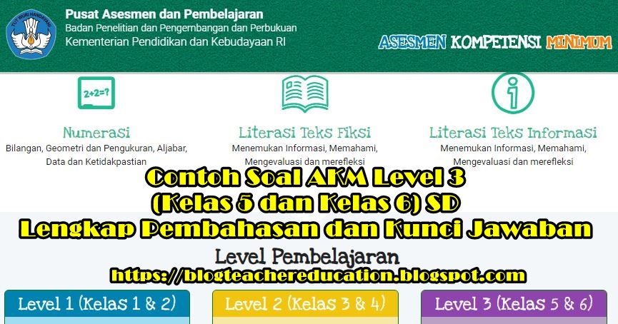 Contoh Soal AKM Level 3 (Kelas 5 dan Kelas 6) Lengkap dengan Pembahasan