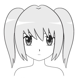 Contoh cara menggambar kuncir anime atau manga