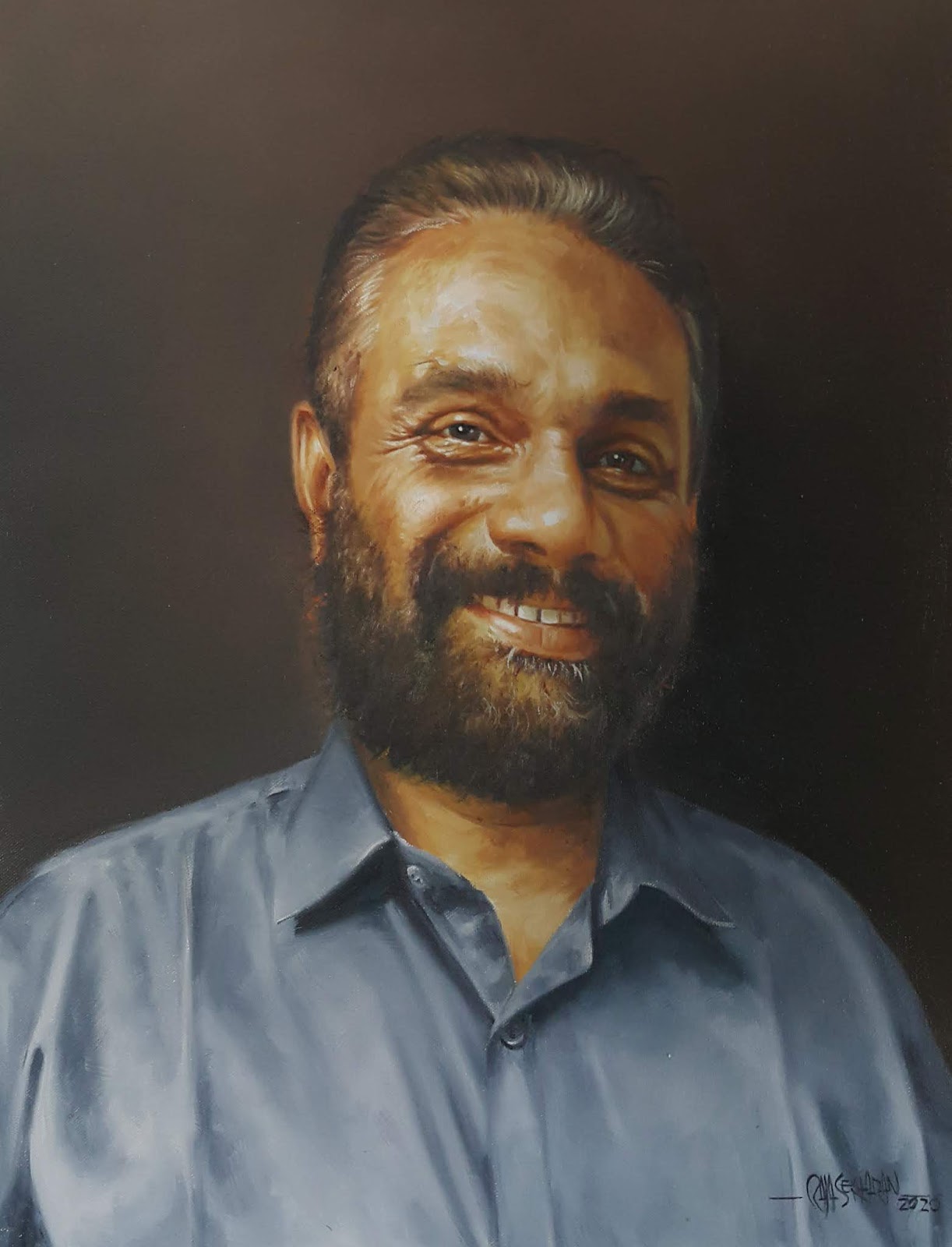 MOST REALISTIC OIL PAINTINGS PORTRAIT OIL PAINTING BY RAJASEKHARAN