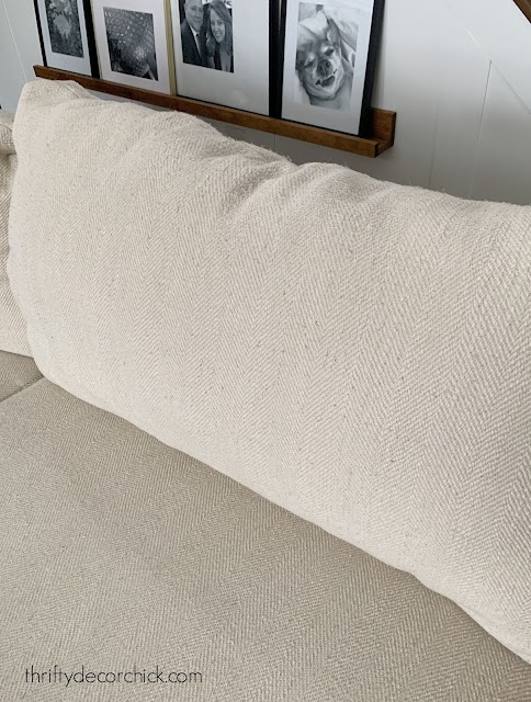 fluffing up couch cushions