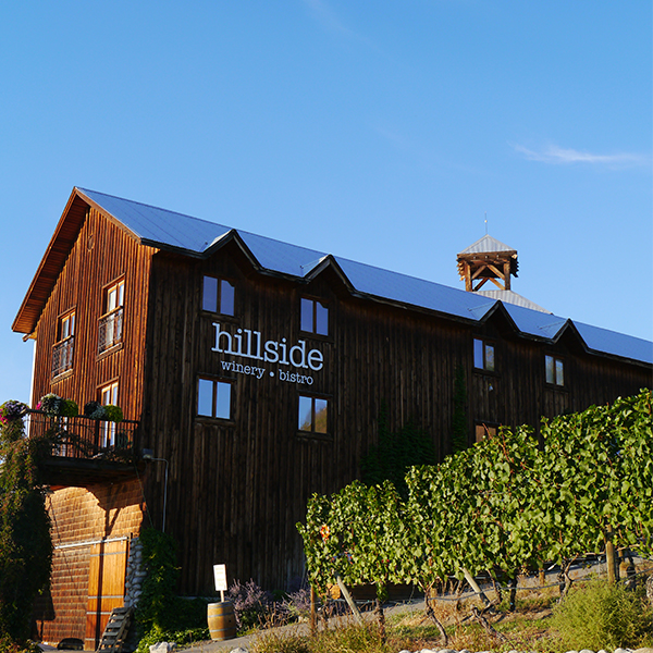 Exterior of Hillside Winery & Bistro in Naramata Bench, Okanagan, BC wine country