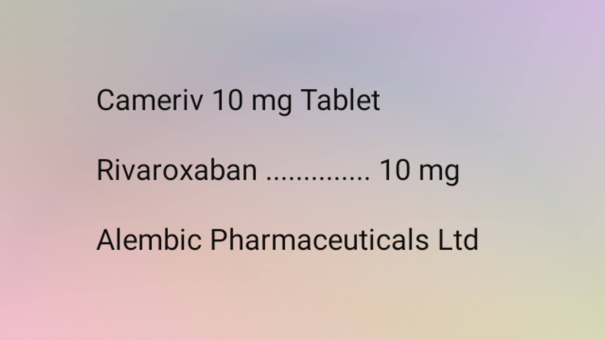 Cameriv 10 mg Tablet Uses Composition Dosage Sideeffects and