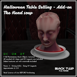 [Black Tulip] Mesh - Halloween Table Setting Add-on: Head Soup