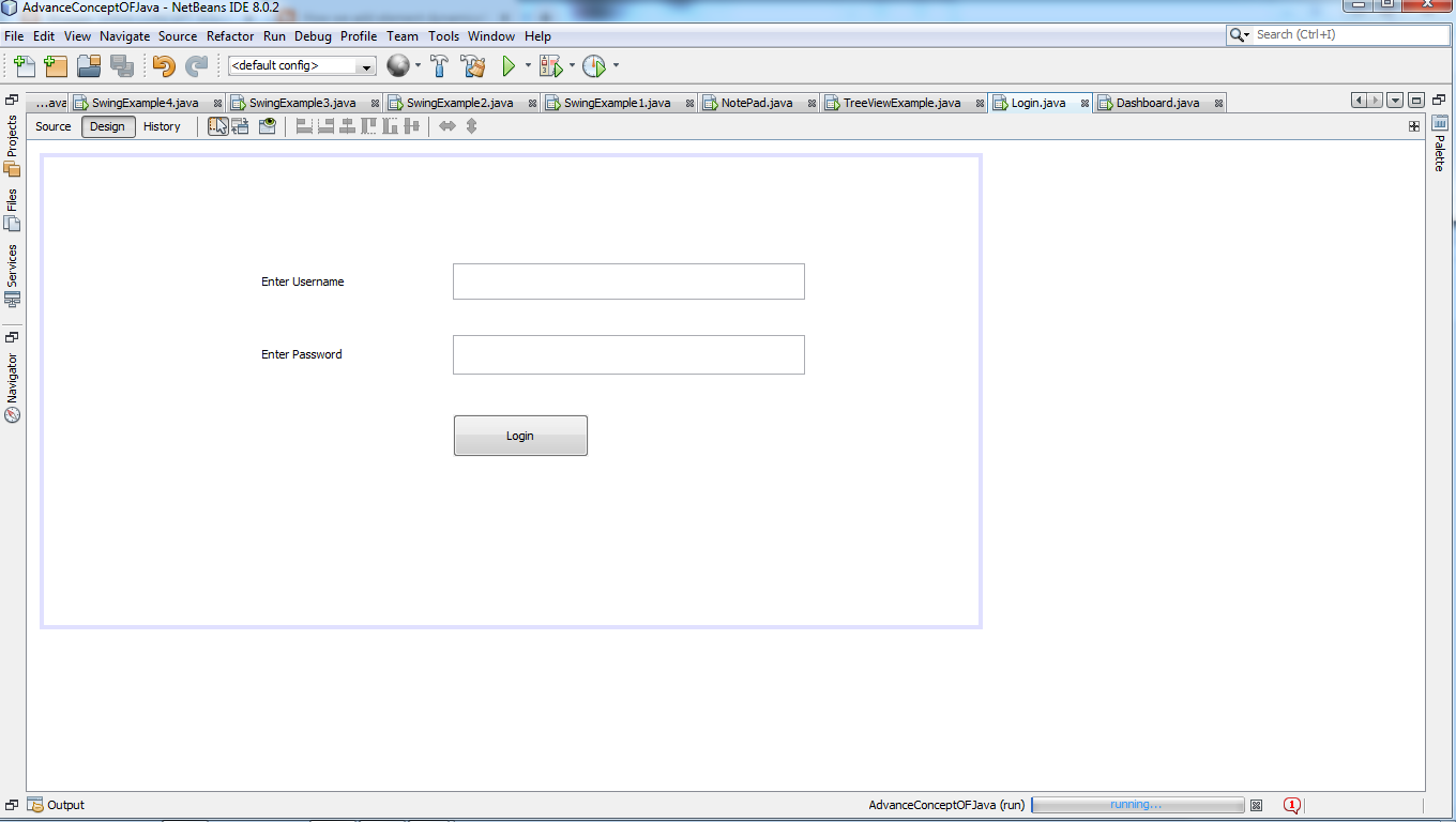 Navigation in Swing Frame in Java