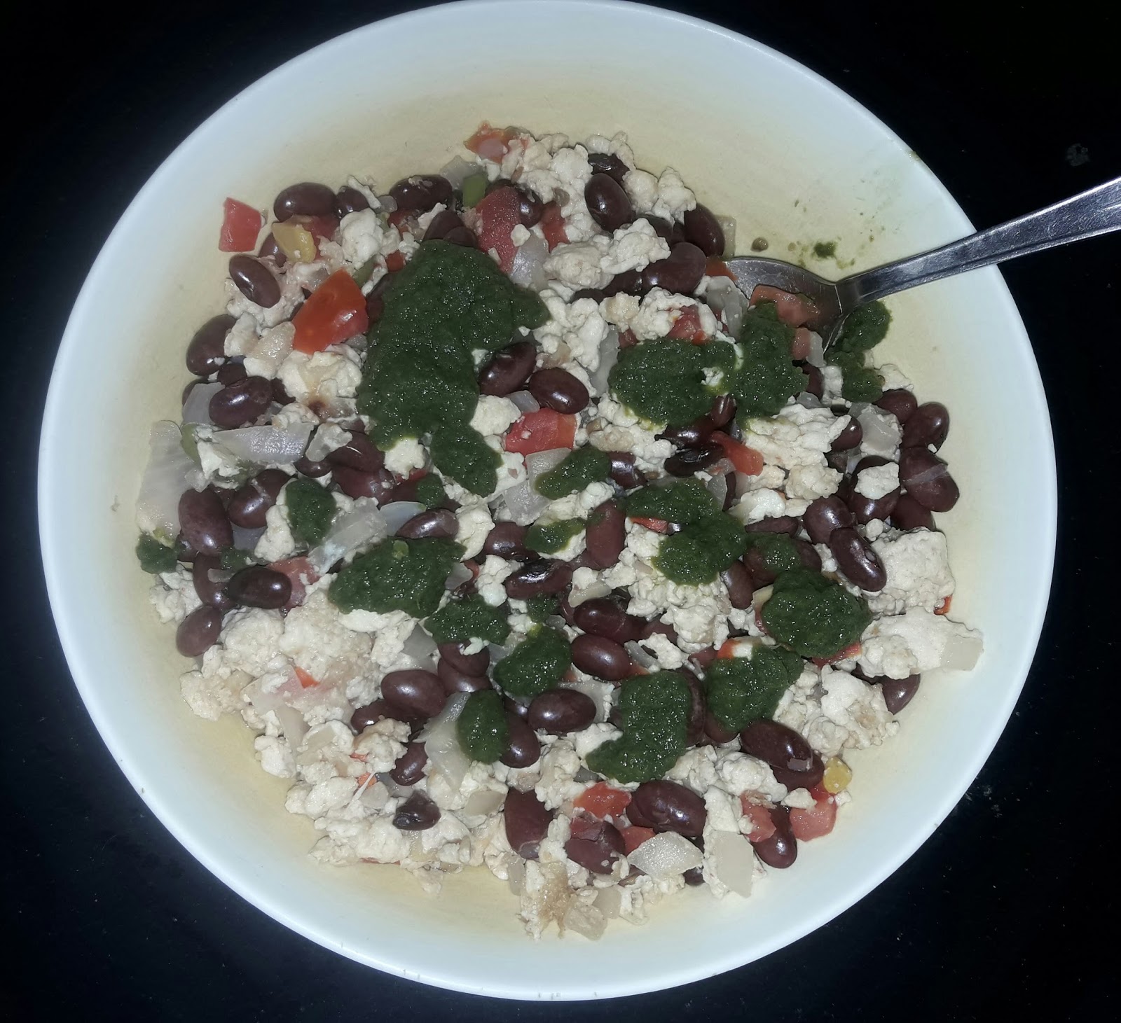 Scrambled egg whites with Red kidney beans