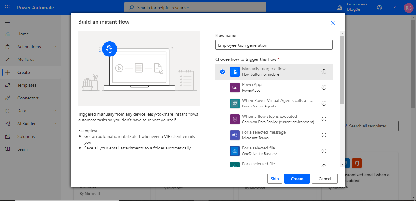Using Try, Catch and Finally in Microsoft Flow.