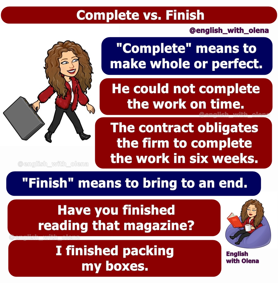 English with Olena Complete vs. Finish