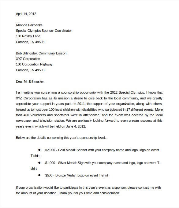 Free Sponsorship Resume Template