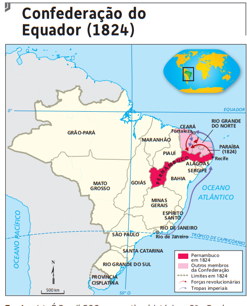 Blog de Geografia Mapa Confederação do Equador (1824) Blog de Geografia Mapa Confederação do Equador (1824)