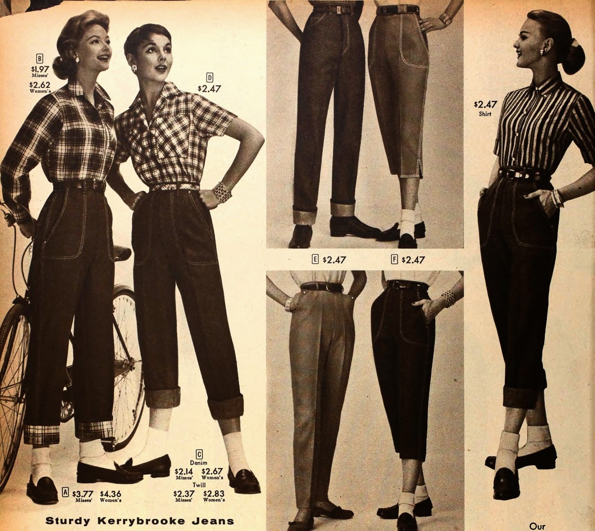 calça feminina dos anos 60