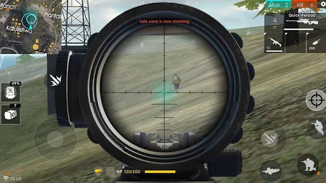 Kelebihan 4x Scope Free Fire