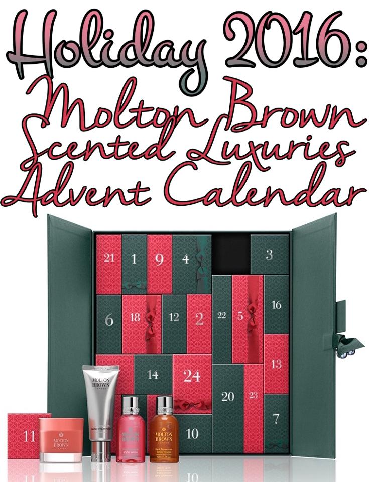 Contents of the Molton Brown Scented Luxuries Advent Calendar for Holiday 2016. Ships worldwide.