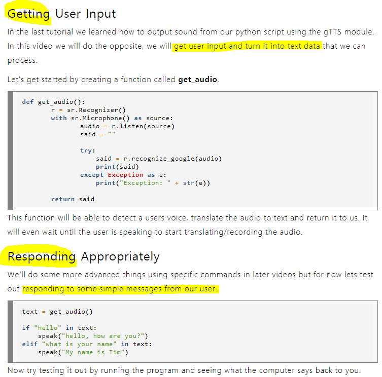 [Tech With Tim] Python Voice Assistant Tutorial #2 - Getting Microphone ...