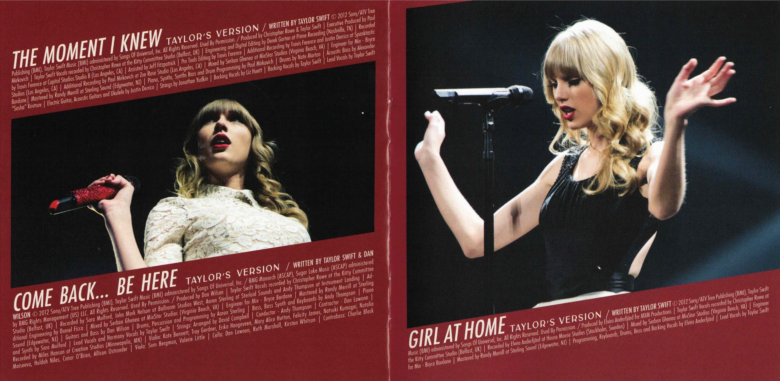 Booklet RED (Taylor's Version) Música El Rincón de Taylor