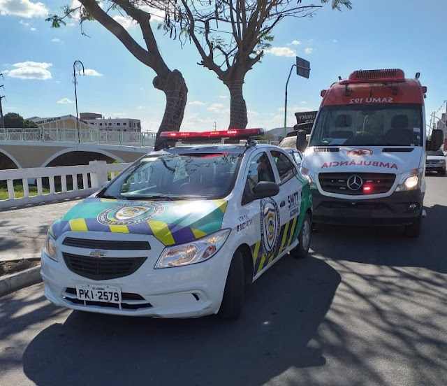 SMTT registra colisão entre duas motos no centro de Jacobina; dois ficam feridos
