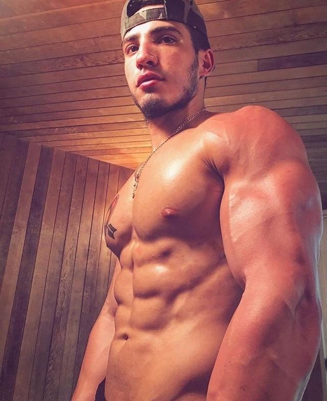 sexy-shirtless-sweaty-muscle-hunks-sauna-bad-boy