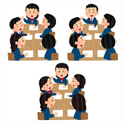 学生の会議のイラスト（ブレザー）