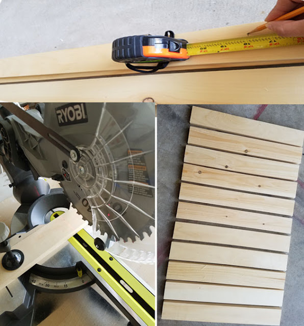planks of wood being cut with miter saw