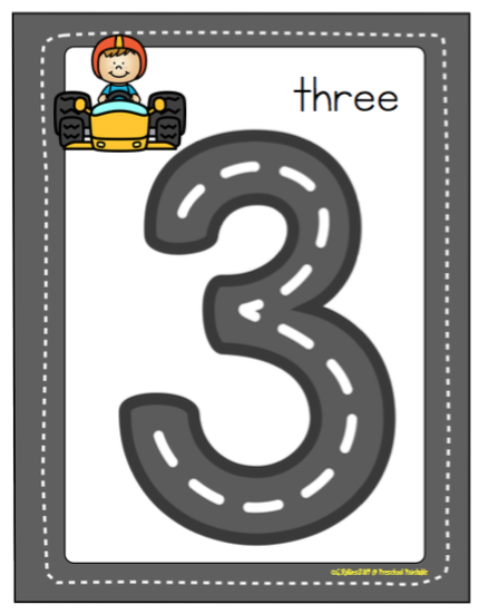 Free Number Road Mats ~ Preschool Printables