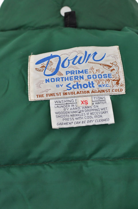 goodbye heart vintage: Schott Goose Down Puffy Jacket. Size Extra Small.