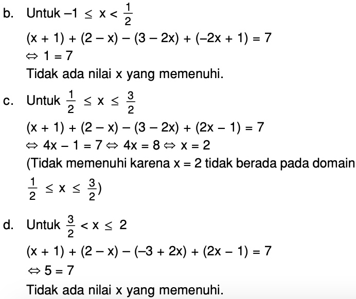 Diketahui Persamaan x 1 2 X 3 2x 2x 1 7