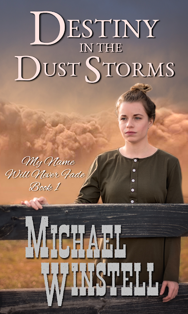 Destiny in the Dust Storms, Michael Winstell, Geena Bocci, dust storm, farm, historical, Christian, fiction, book, girl, Jenny V Photography