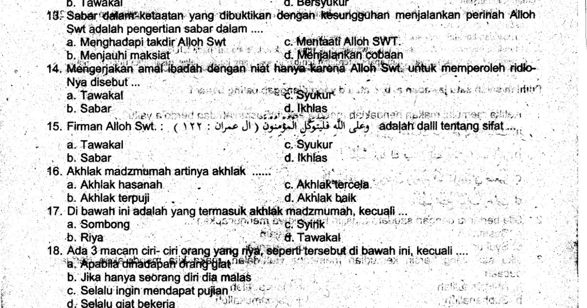 Kumpulan Soal Lcc Dan Jawabannya Madrasah Diniyah Mencari Jawaban