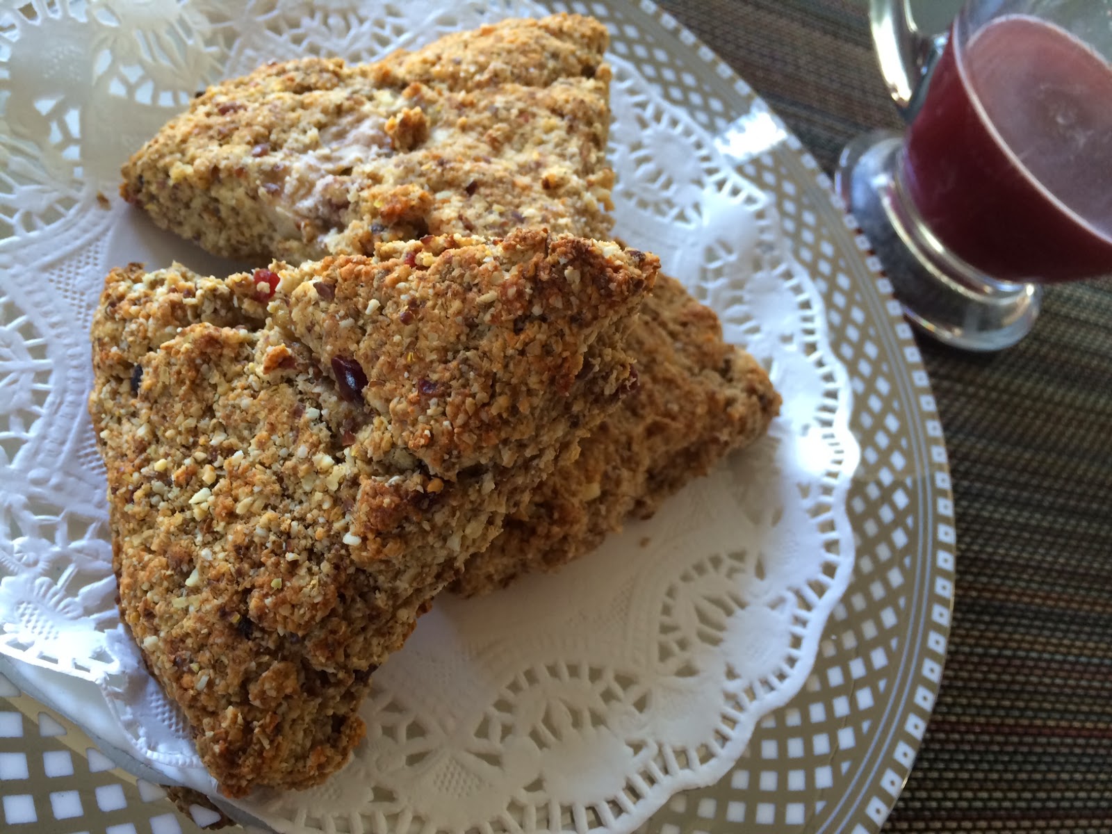 Gluten Free Power Oat Barn Scone with Flaxseed, and Fresh Fruits