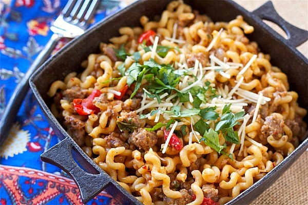 Pasta bolognese, done in a Peruvian style, with spicy ginger sauce
