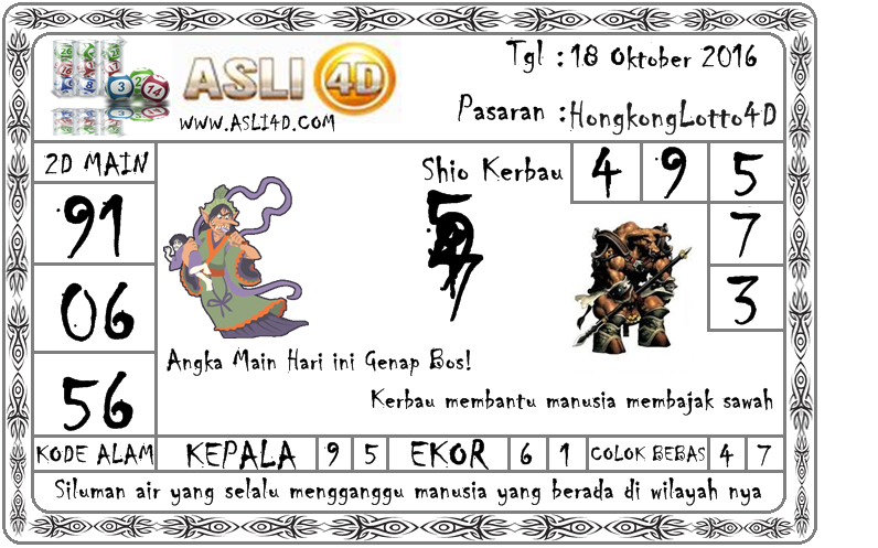 Prediksi Togel Hongkong Selasa 18 Oktober 2016 Prediksi Bola, Togel