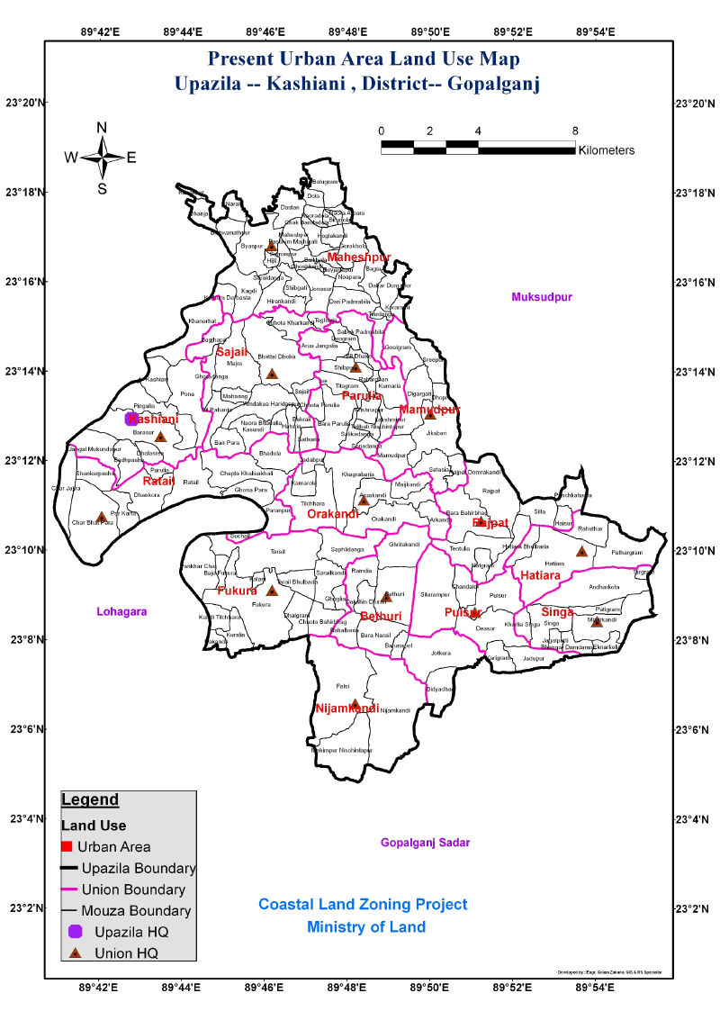 Kashiani Upazila Mouza Map Gopalganj District Bangladesh