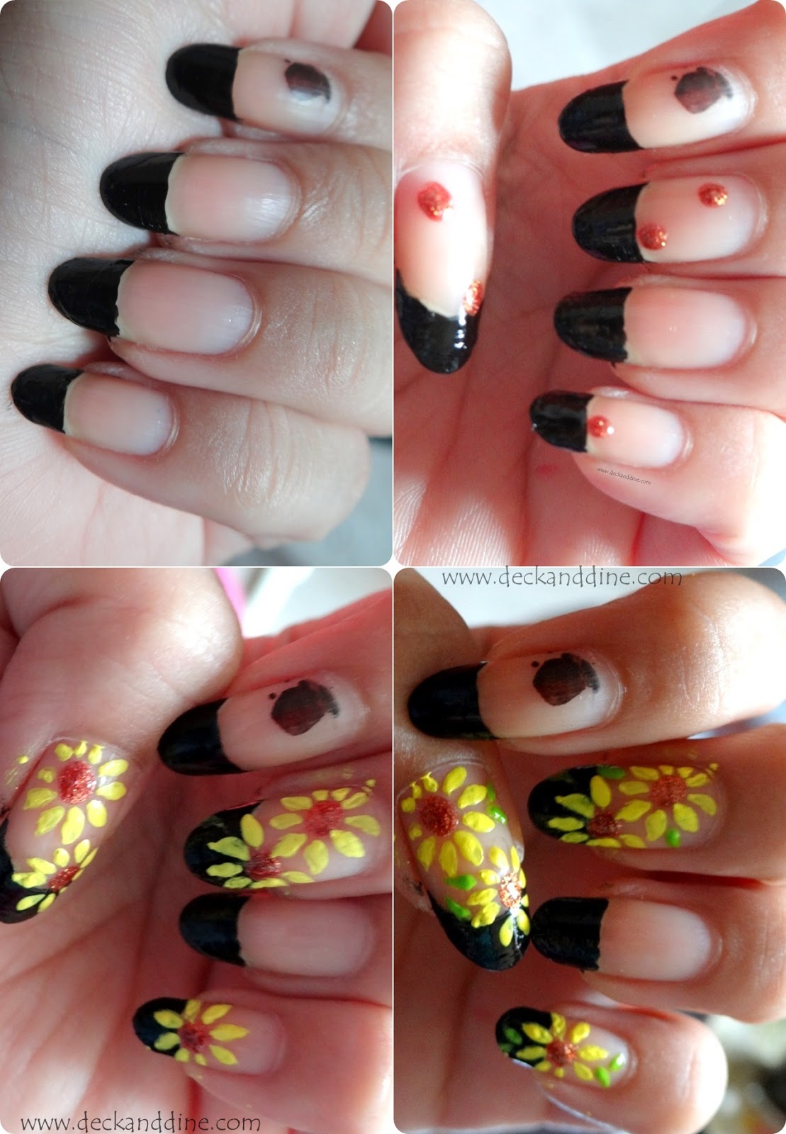 Summer Sunflower Nail Art Step By Step Tutorial Deck And Dine