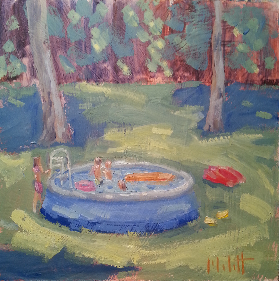 Heidi Malott Original Paintings Kiddie Pool Summer Days Plein Air Painting