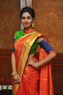 Actress Model Shamili (Varshini Sounderajan) Stills in Beautiful Silk Saree at 'Love For Handloom' Collection Fashion Show  0005