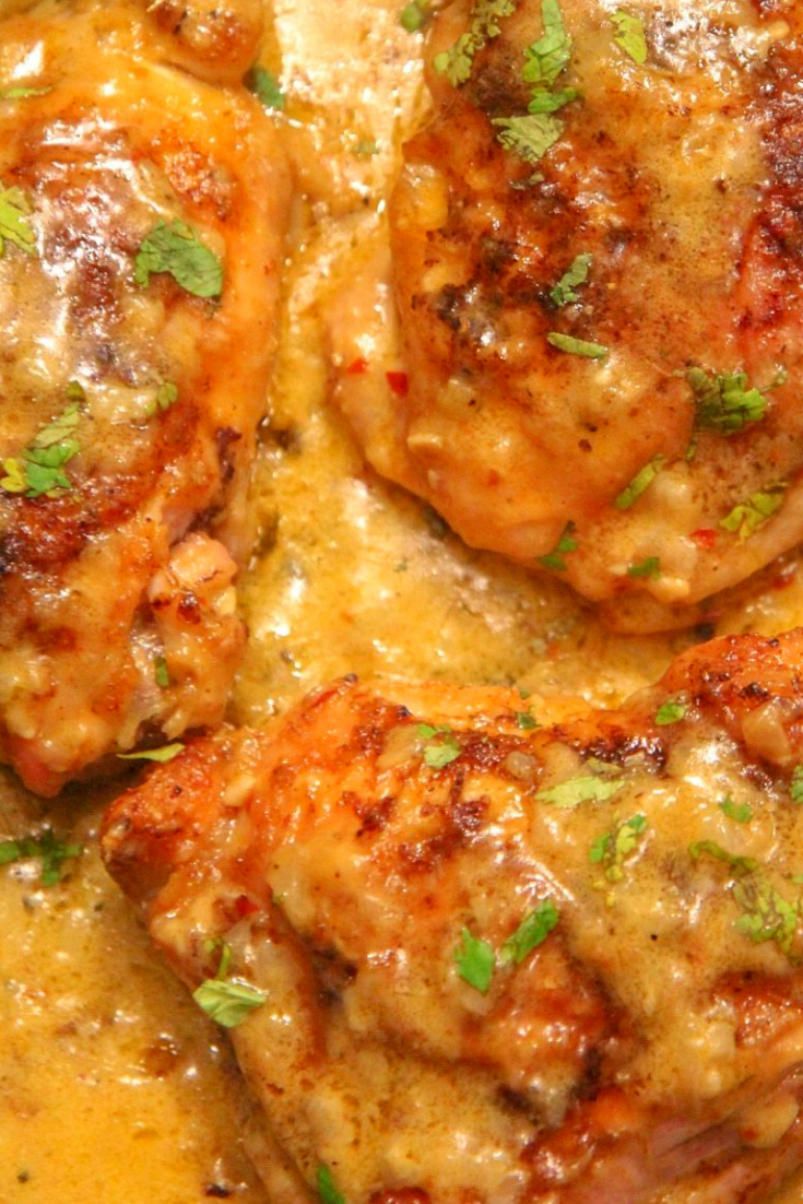 Creamy Smothered Chicken Thighs Recipe #Food #Recipes