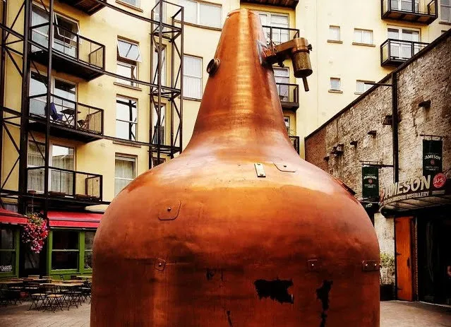 Dublin Ireland in a Day: Copper pot still outside the Old Jameson Distillery on Bow Street in Dublin