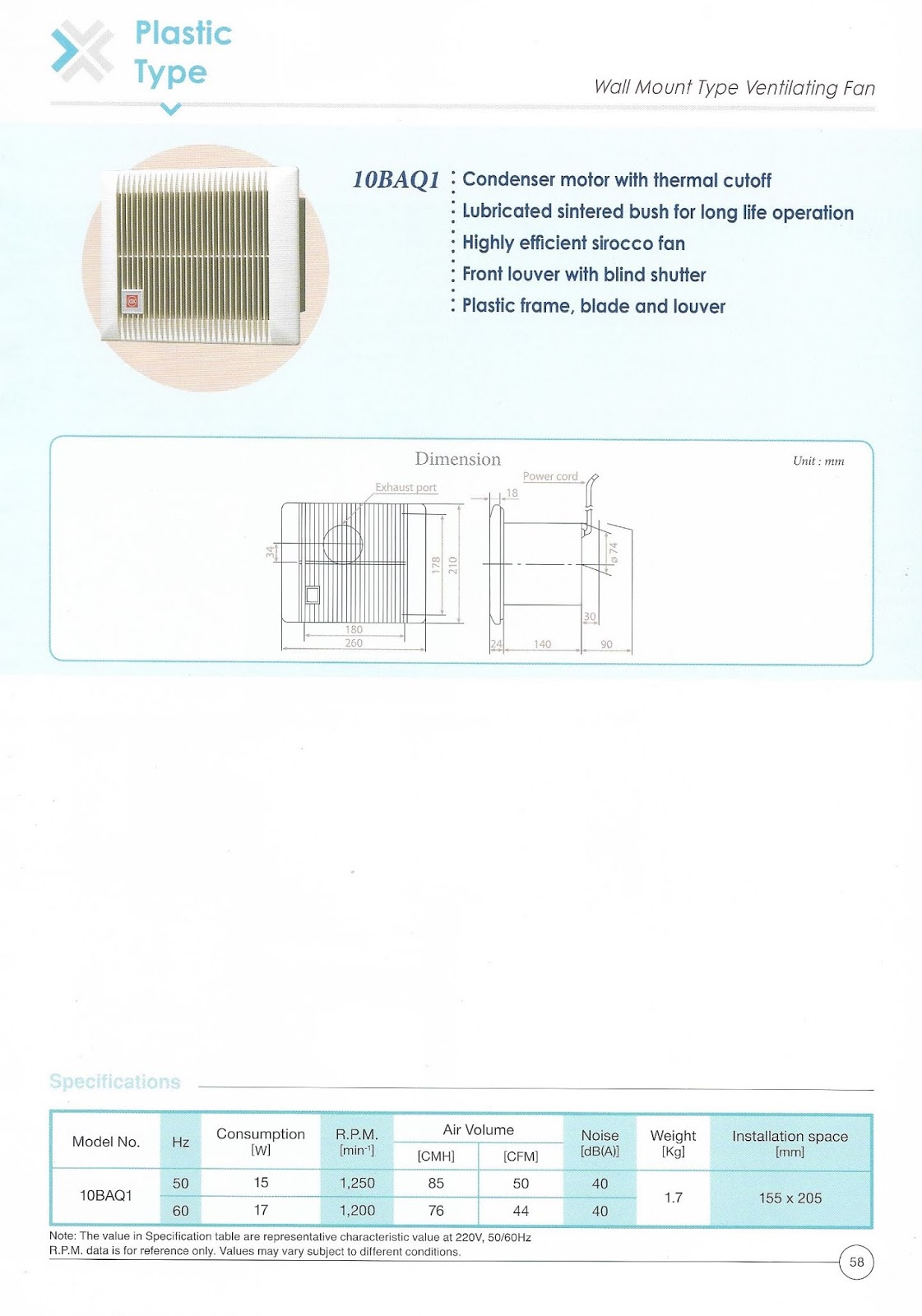 Maximaxsystems Com Kdk 10baq1 Wall Mount Type Ventilating Fan
