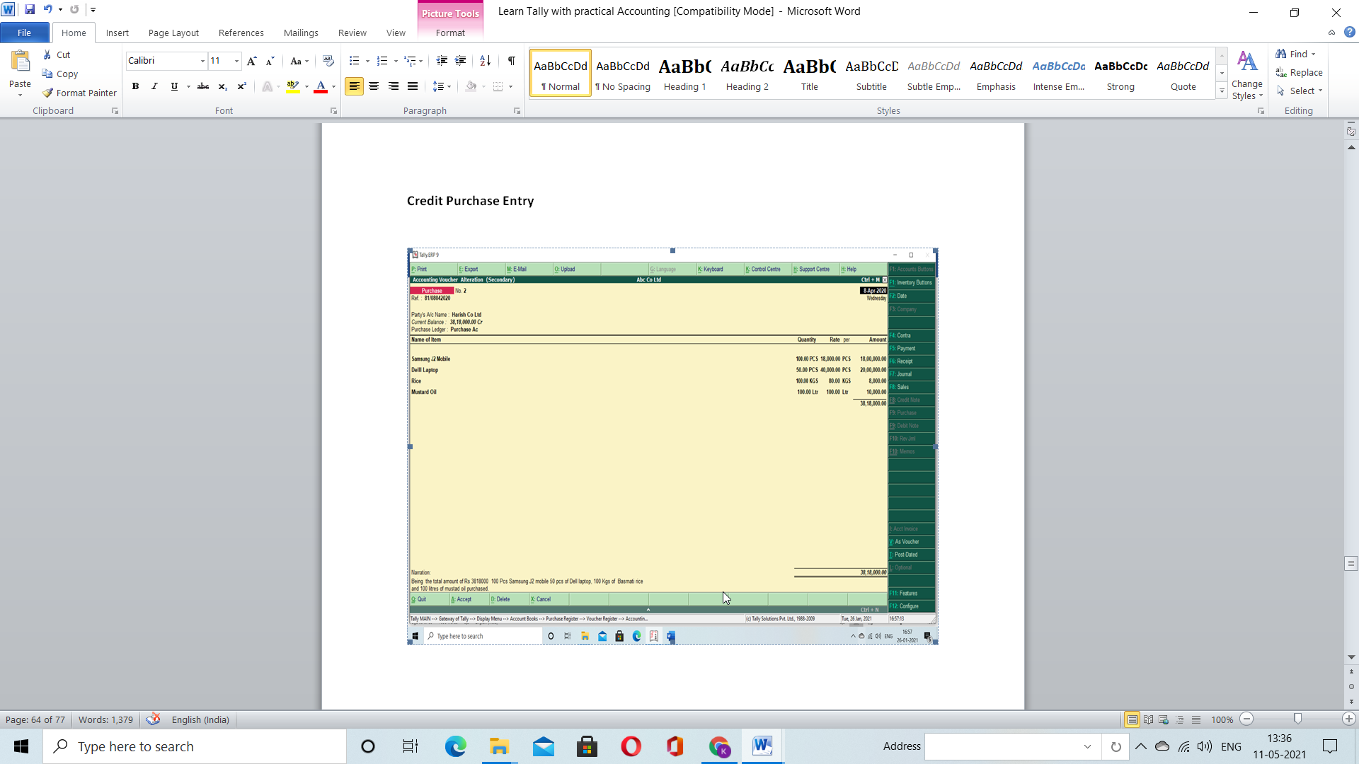 How to make Purchase entry in Tally ERP9