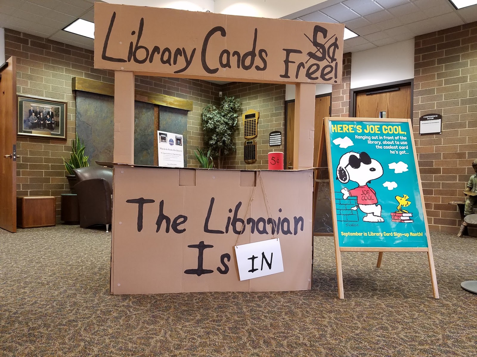 Elk Grove Village Public Library Peanuts Library Booth Photo Contest