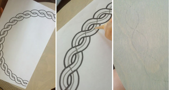 how to draw a rope border circle around placemats