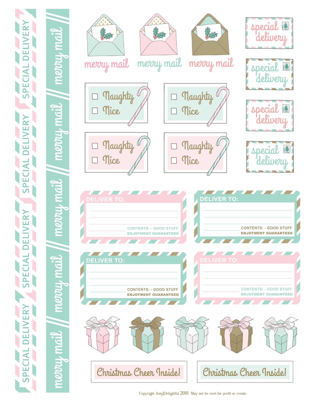 amy j. delightful blog Free Printable Merry Mail Stickers!...and a