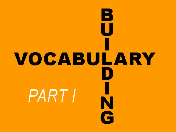 words "Vocabulary" and "Building" (crossed at the "L") and "Part I"
