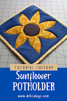 Sunflower Potholder Sewing Pattern