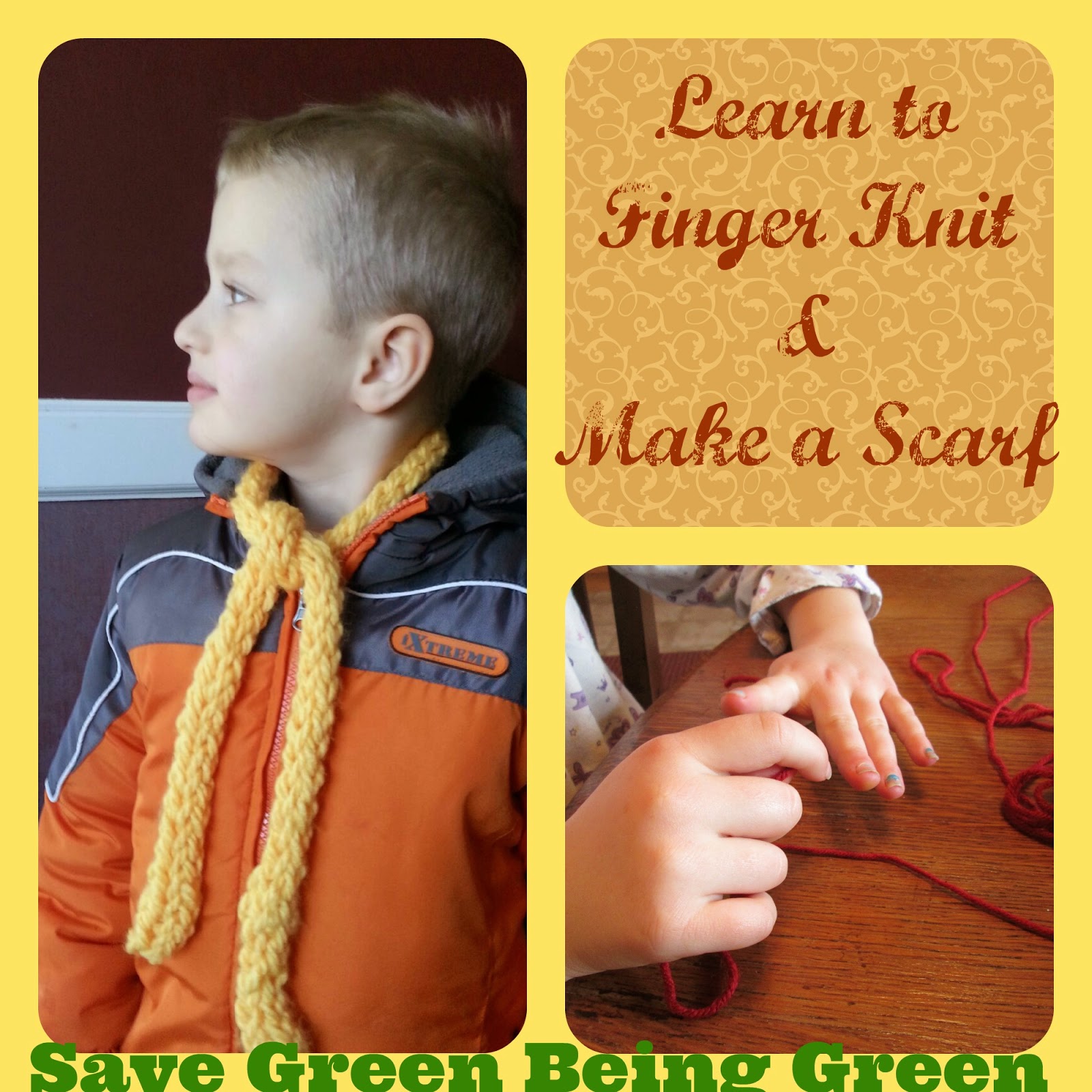 Save Green Being Green Learn How to Finger Knit and Make a Scarf