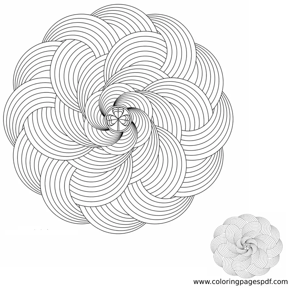 Coloring Page Of Geometrical Curves Mandala