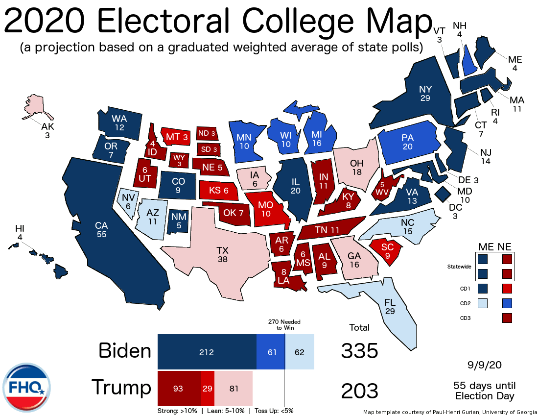 Frontloading Hq The Electoral College Map 9 9