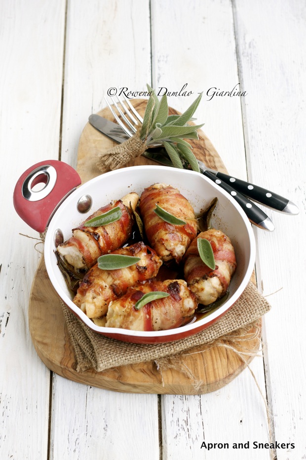PancettaWrapped Chicken Rolls Stuffed With Provolone & Sage with