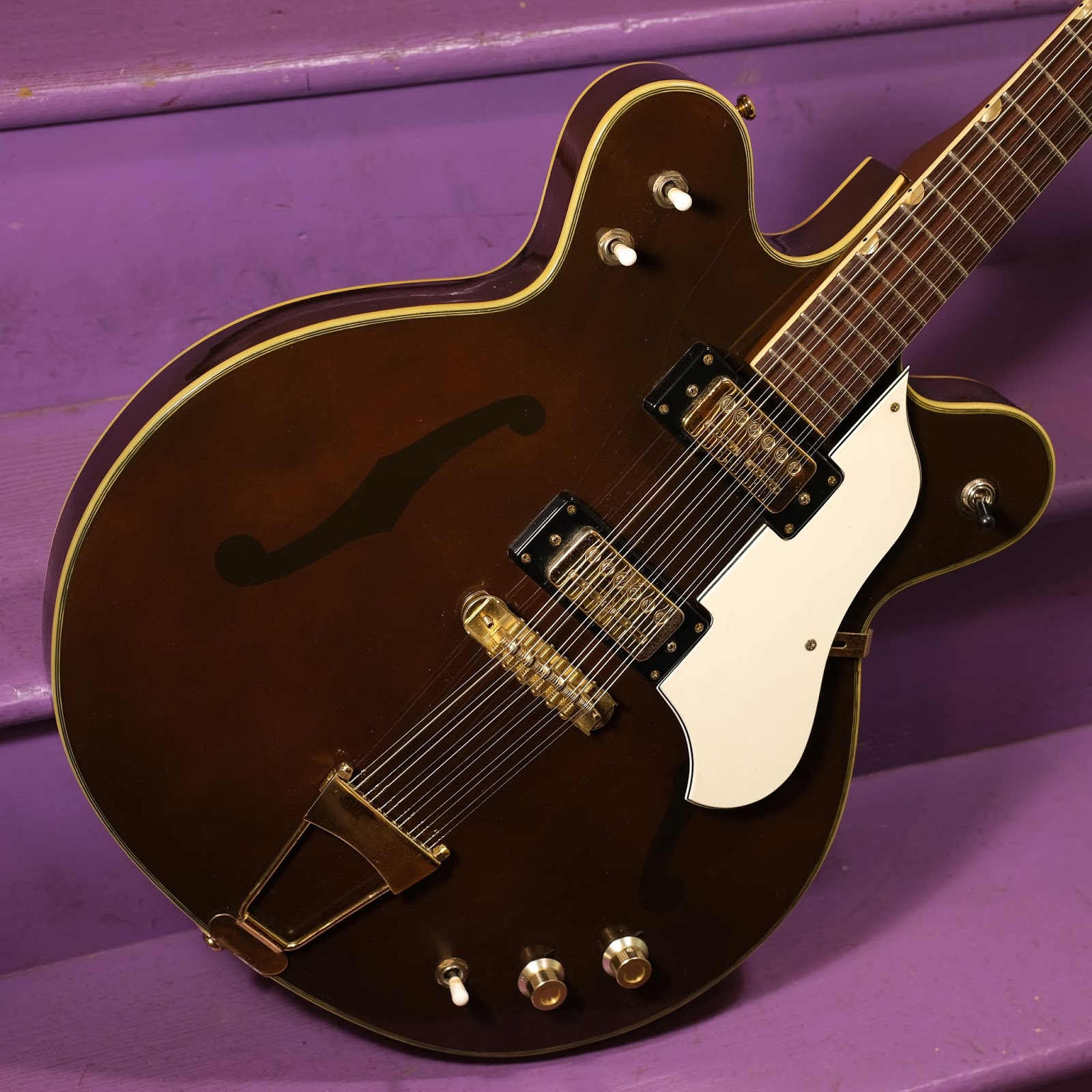 1970s Black Jack GretschaLike 12String Hollowbody Electric Guitar